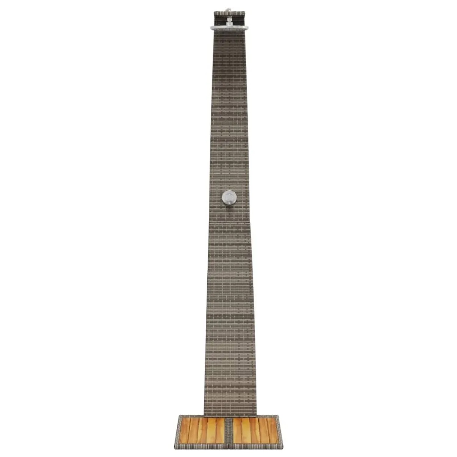 Graue vidaXL Gartendusche aus Rattan und Akazienholz, 224cm hoch.