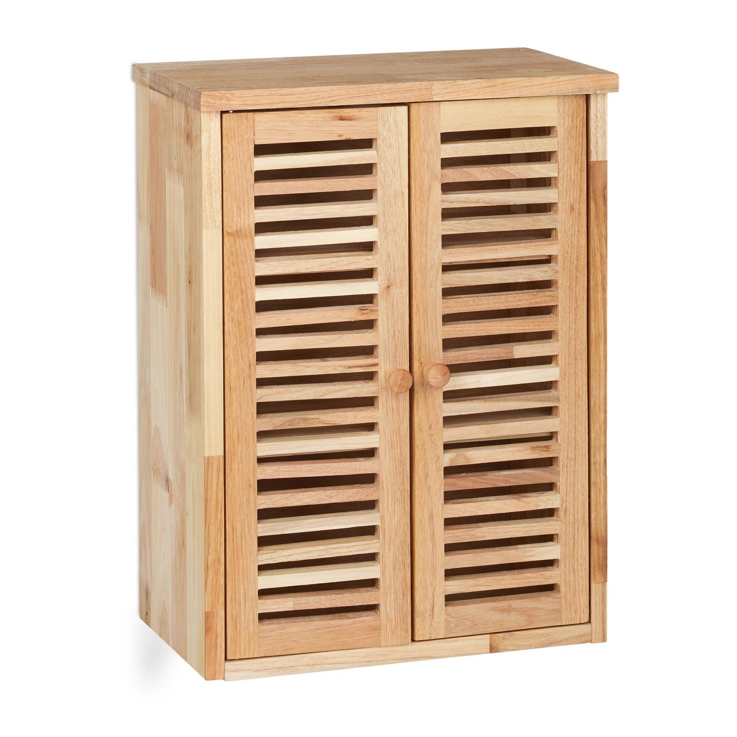 Relaxdays Hängeschrank Walnussholz Natur Mit Magnetverschluss 46,5 x 35 x 21 cm