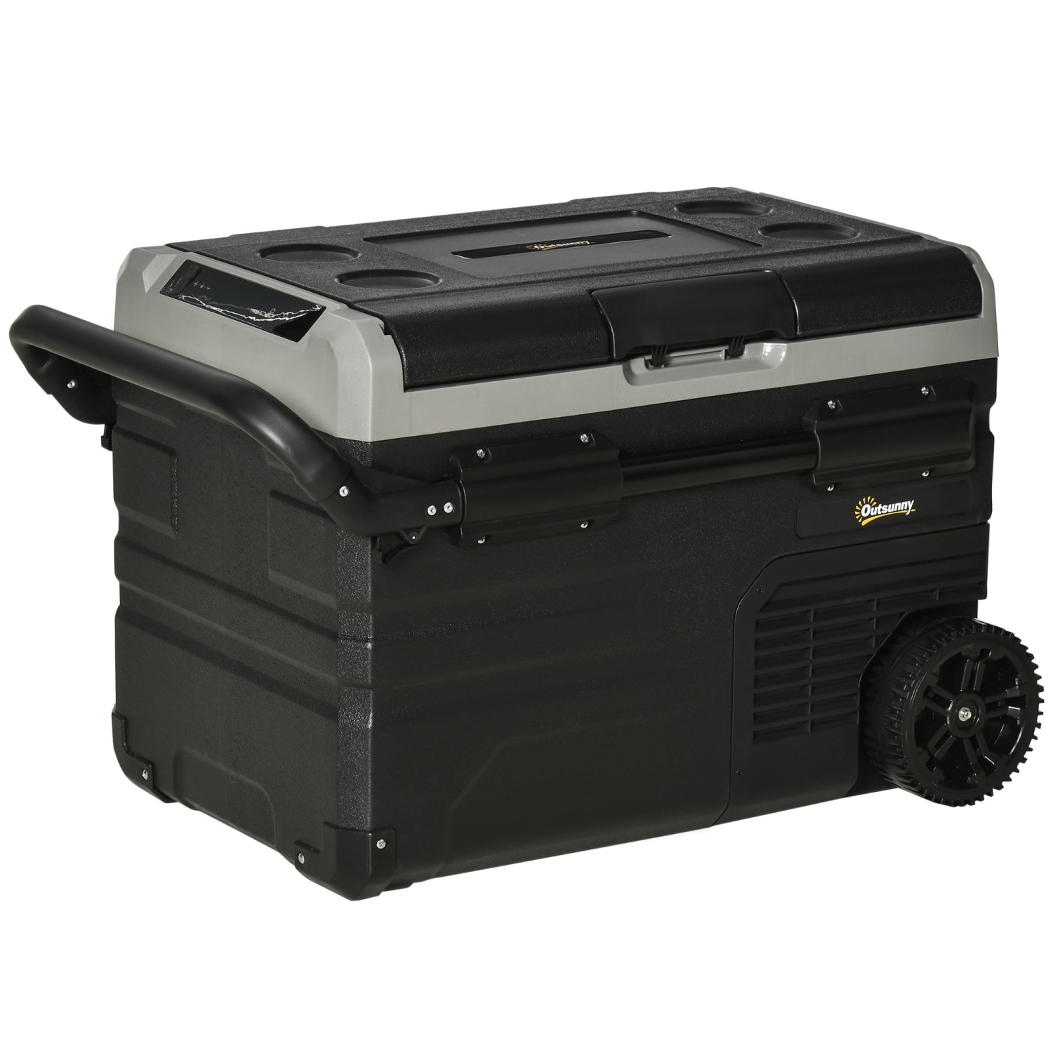 Outsunny Autokühlschrank Kunststoff HDPE SchwarzGrau 711L x 46B x 44H cm günstig online kaufen