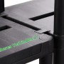 Detailaufnahme Stecksystem des schwarzen Ondis24 Kunststoffregals (Doppelpack).