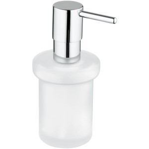 Grohe Essentials Seifenspender aus Glas und Chrom für Bad-Accessoires.