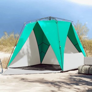 vidaXL Strandzelt 4 Personen Seegrün Quick Release Wasserdicht 4005306