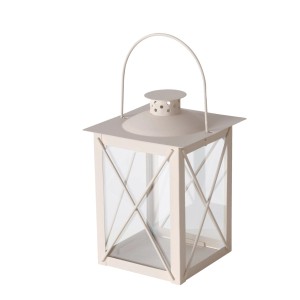 Beige Boltze Home Laterne Farol, 21x14x14 cm, aus Eisen und Glas für stimmungsvolle Beleuchtung.