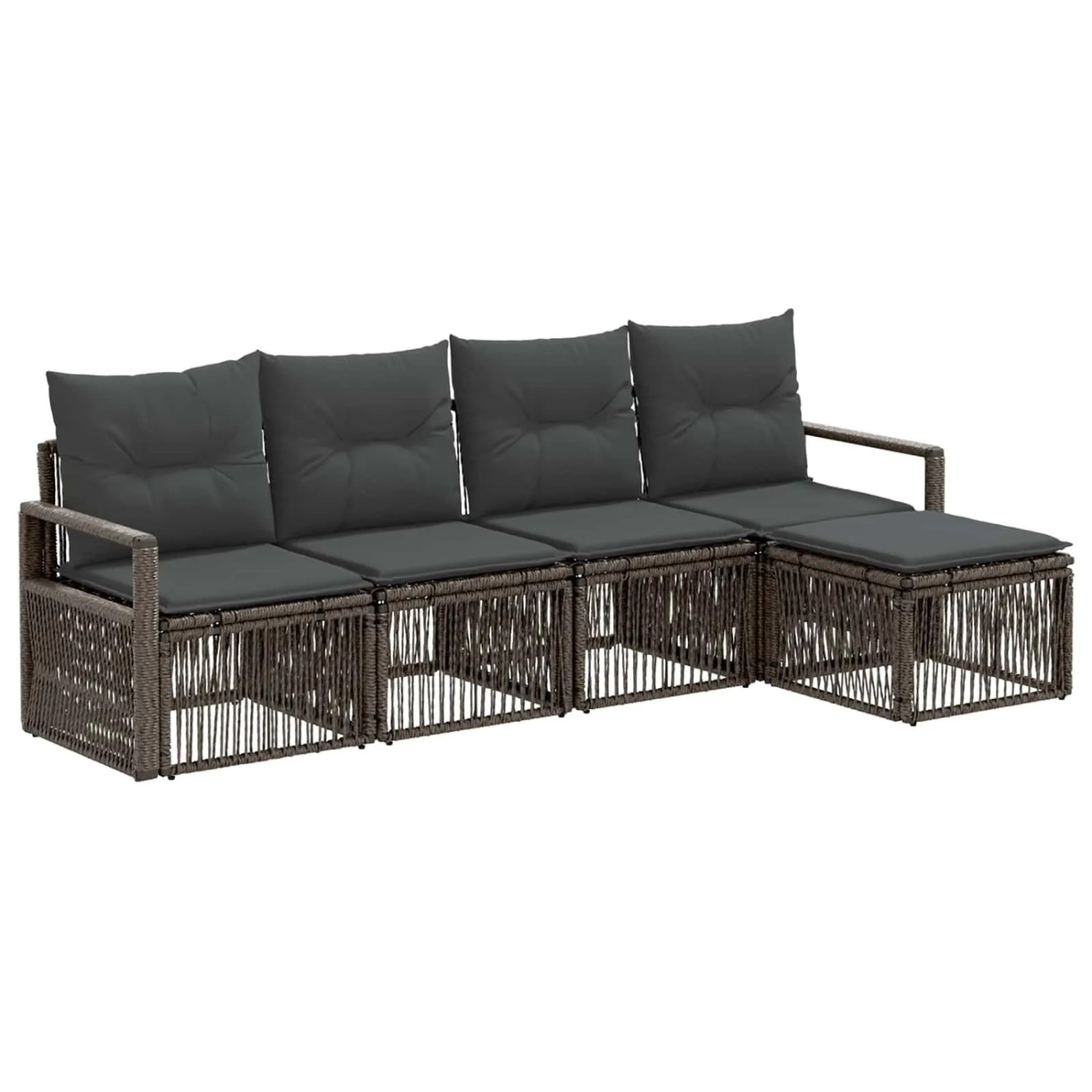 vidaXL Gartensofa-Set 4-Tlg Grau Poly-Rattan 3435698