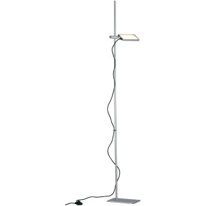 Silberne LED-Stehlampe Book von Luce Design, 1-flammig, mit schwenkbarem Diffusor.