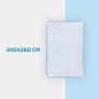 Bestlivings 4-Jahreszeitenbettdecke 240x260 cm mit blauer Biese, gesteppt.