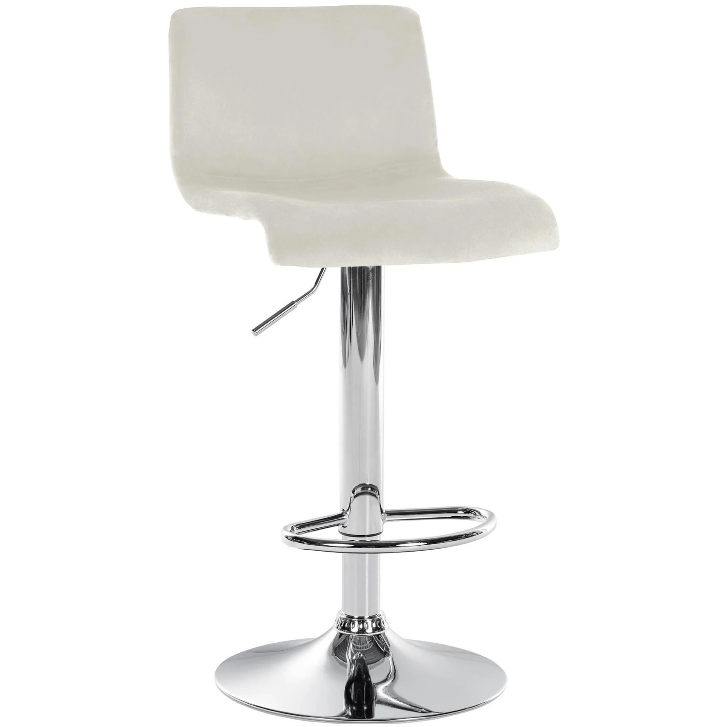 DELUKE Barhocker PESAN Samt Creme 39x36x83cm Silber Barstuhl Höhenverstellbar Mit Lehne Drehbar Tresenhocker Tresenstuhl