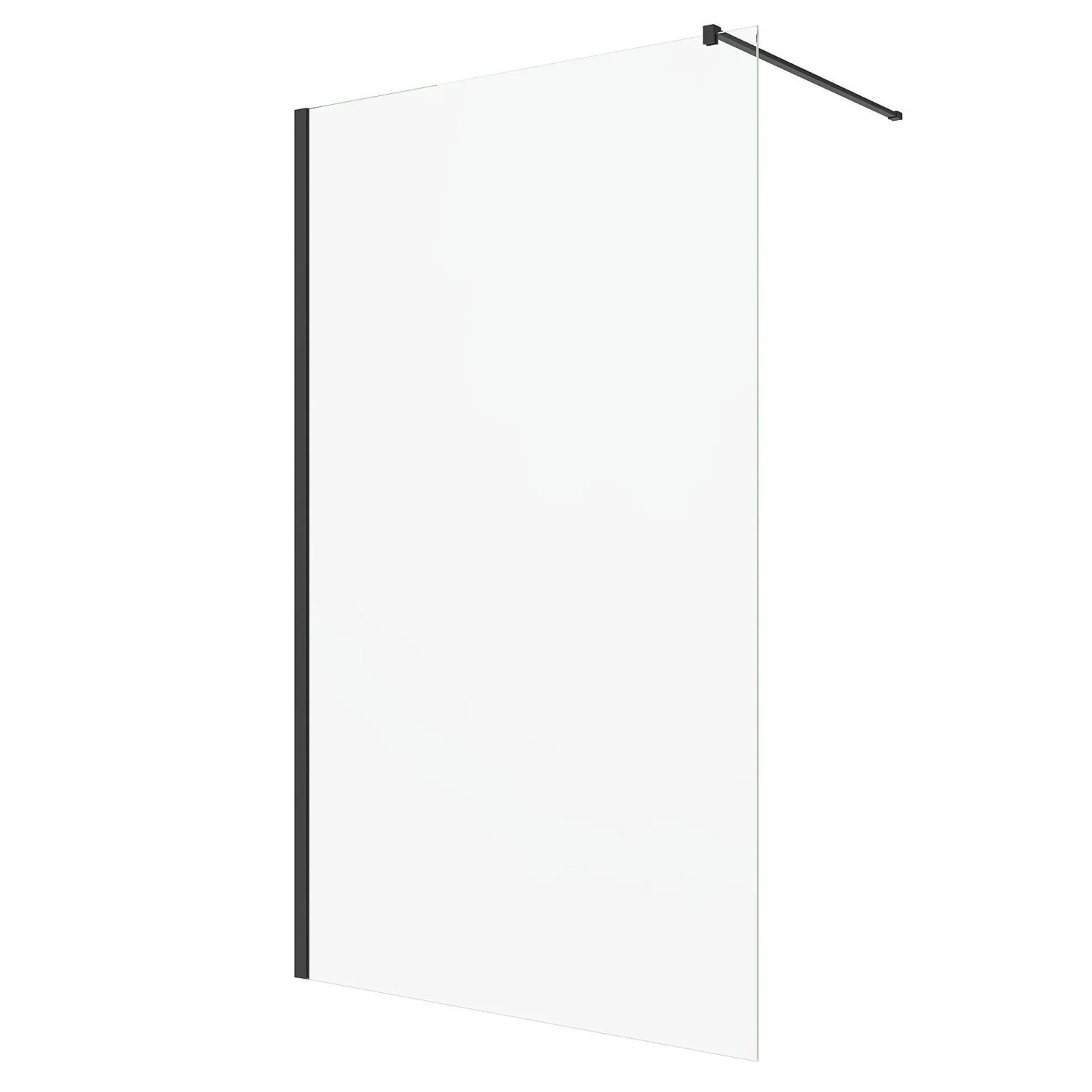 Aquabatos Klarglas Duschwand Walk In Dusche 8mm Nano Einscheibensicherheitsglas Schwarzmatt Rahmenlos Duschabtrennung Duschkabine 100 x 200 cm