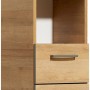 Pelipal Bad-Hochschrank Quickset 919 in Riviera Eiche, 30 cm breit, mit Schubladen und offenem Fach.