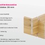 Detailaufnahme der Blockbohlenbauweise des Alpholz Gartenhauses Maria-28 aus Fichte mit 28 mm Wandstärke.