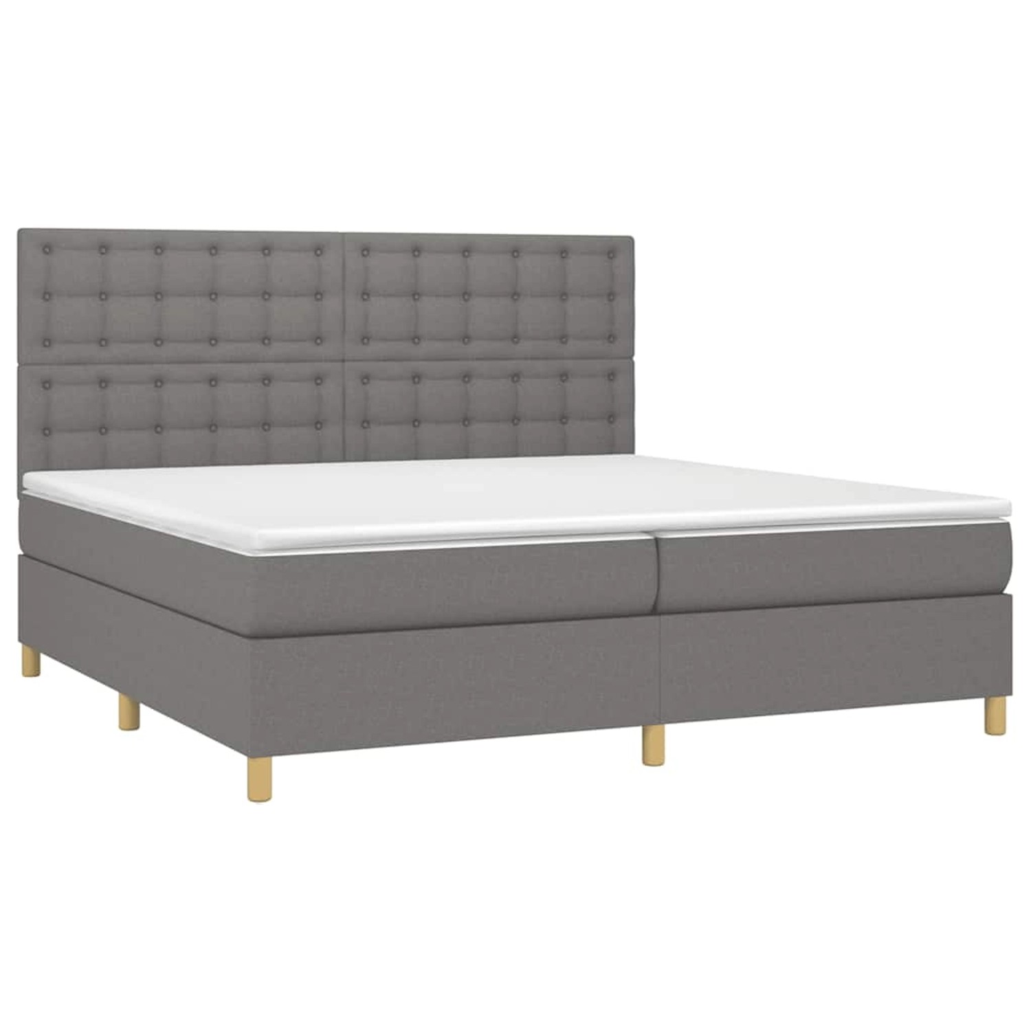 vidaXL Boxspringbett mit Matratze & LED Dunkelgrau 200x200 cm Stoff 3135782 günstig online kaufen