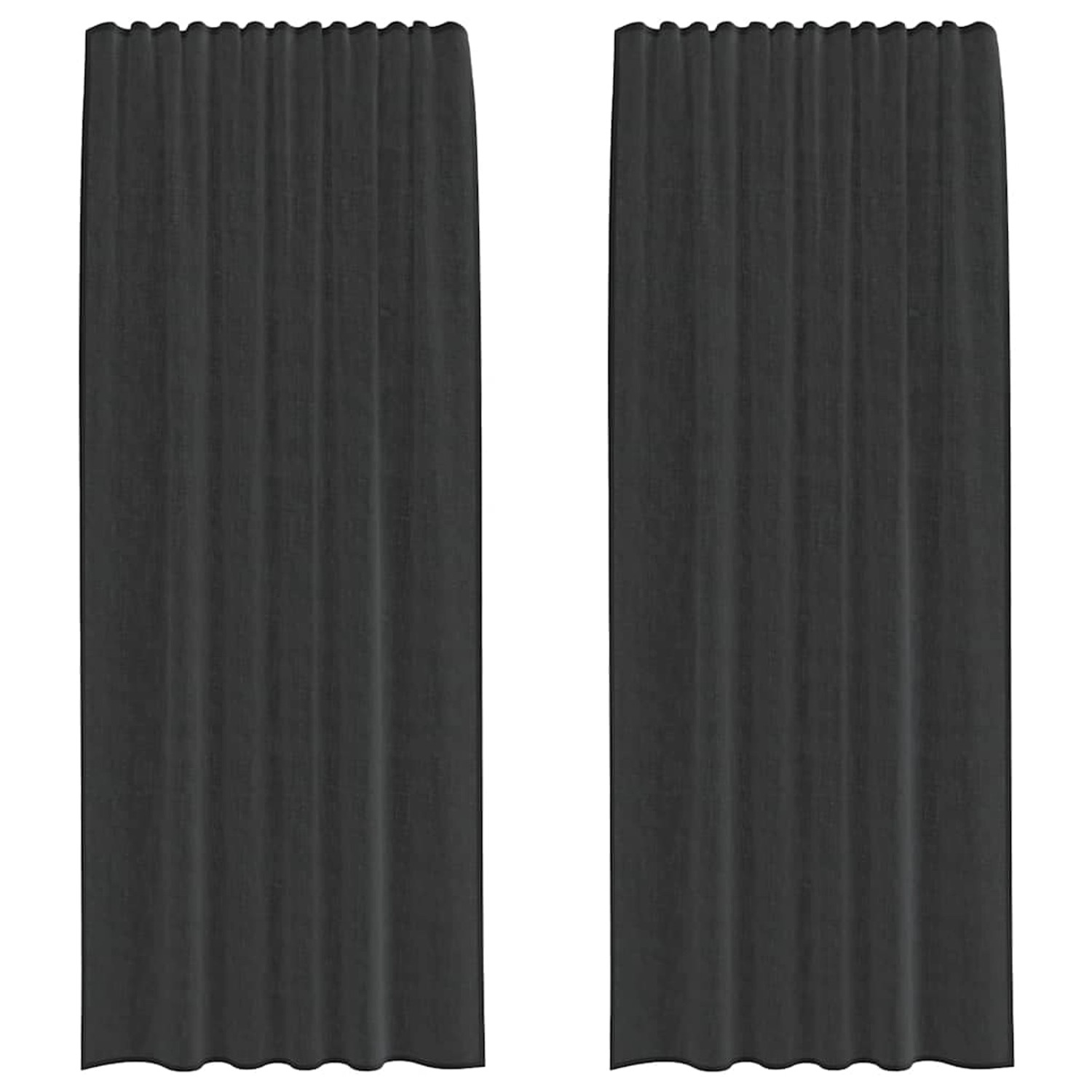 vidaXL Voile Vorhänge mit Stangentaschen 2 Stk Schwarz 4102168 günstig online kaufen
