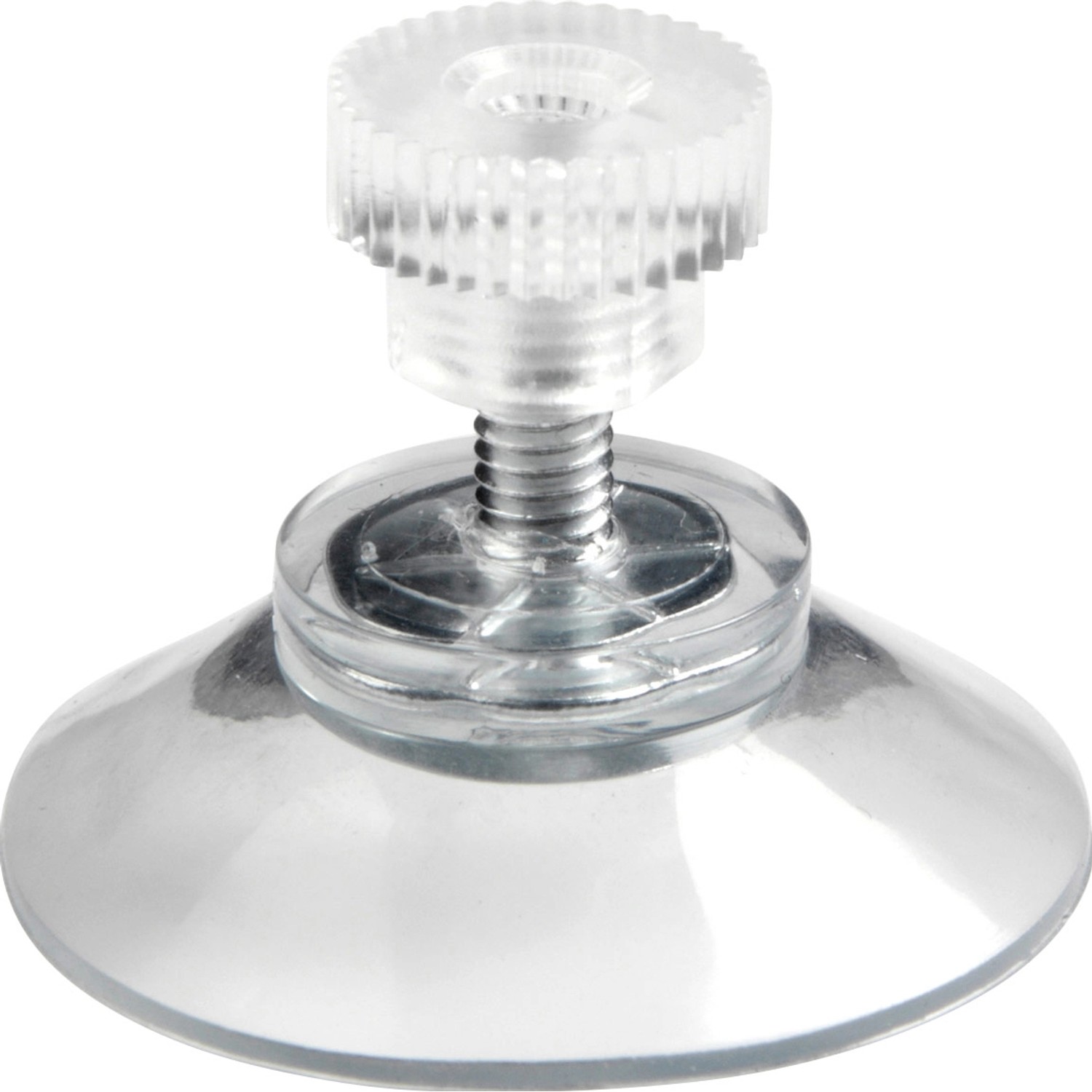 Detailaufnahme des transparenten Saugnapfs zur Befestigung des Gardinia Sonnenschutzes.