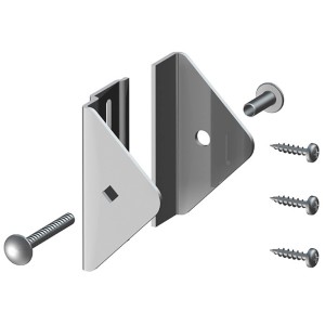 Gartenzaun Elementhalter Longlife Edelstahl mit Schrauben für Zaunbau.