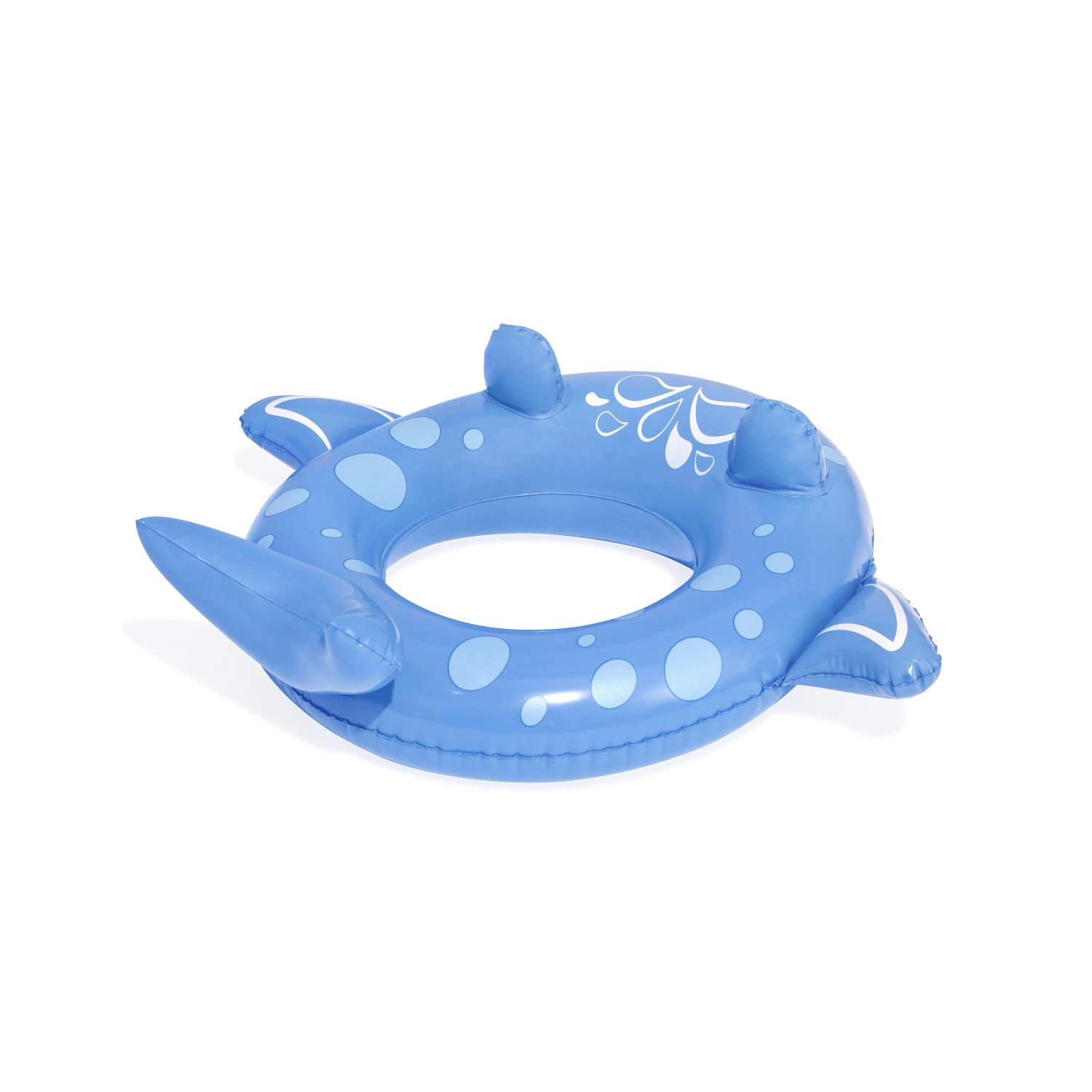 Blauer Bestway Schwimmring im Tierdesign mit Punkten und Flossen, 50x78x54 cm.