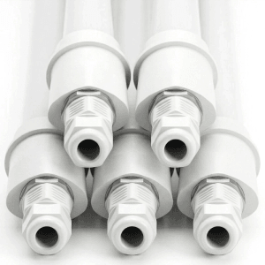 LUXULA 5er- Set LED Feuchtraumleuchte 24W 4000K Neutralweiß Wannenleuchte Weiß 150cm IP65 IK08 Inklusive Quick Connector