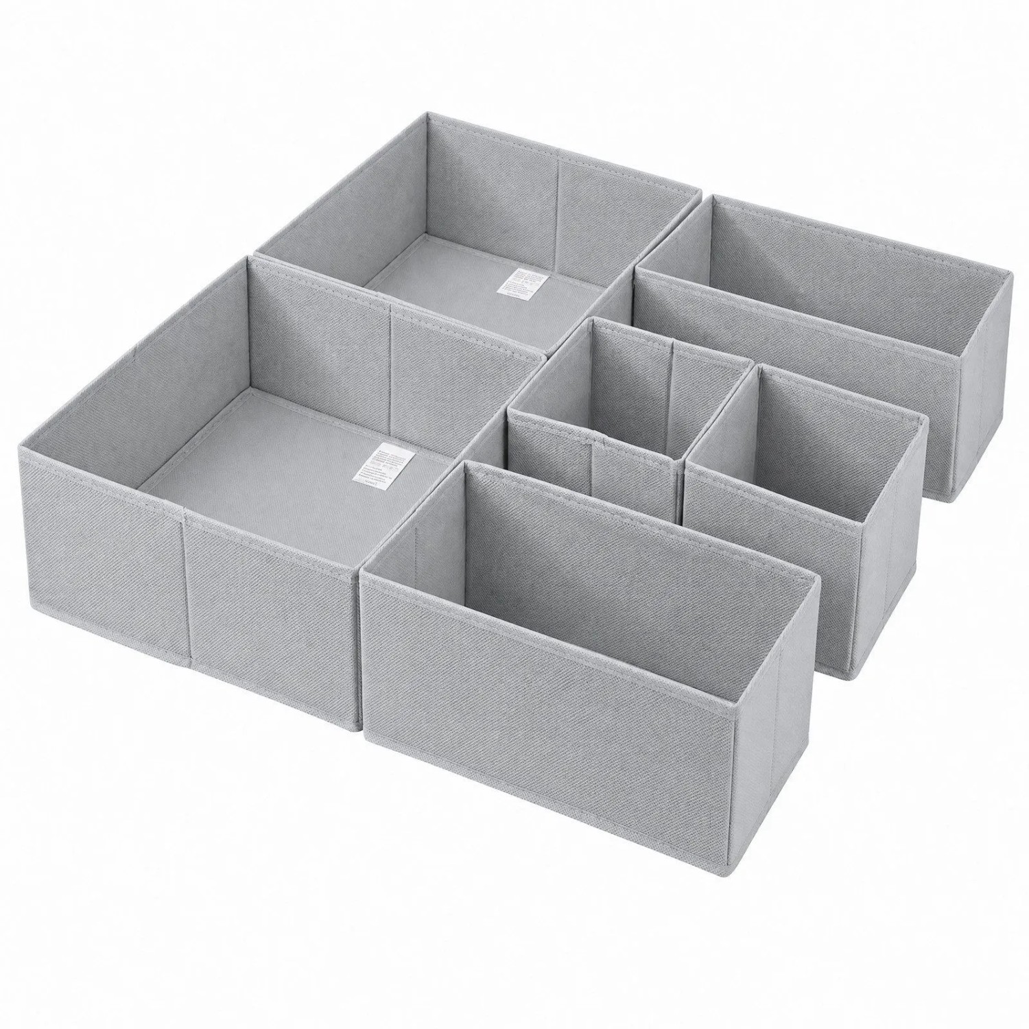 Sekey Aufbewahrungsboxen aus Vliesstoff Faltbare Stoffboxen Organizer 6 St Hellgrau S 28x28x13x2 14x28x13x2 14x14x13x2 für Schrank und Kleiderschrank