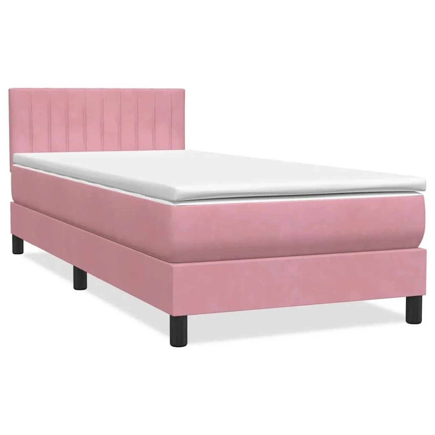 vidaXL Boxspringbett mit Matratze & LED Rosa 80x220 cm Samt 3317102 günstig online kaufen