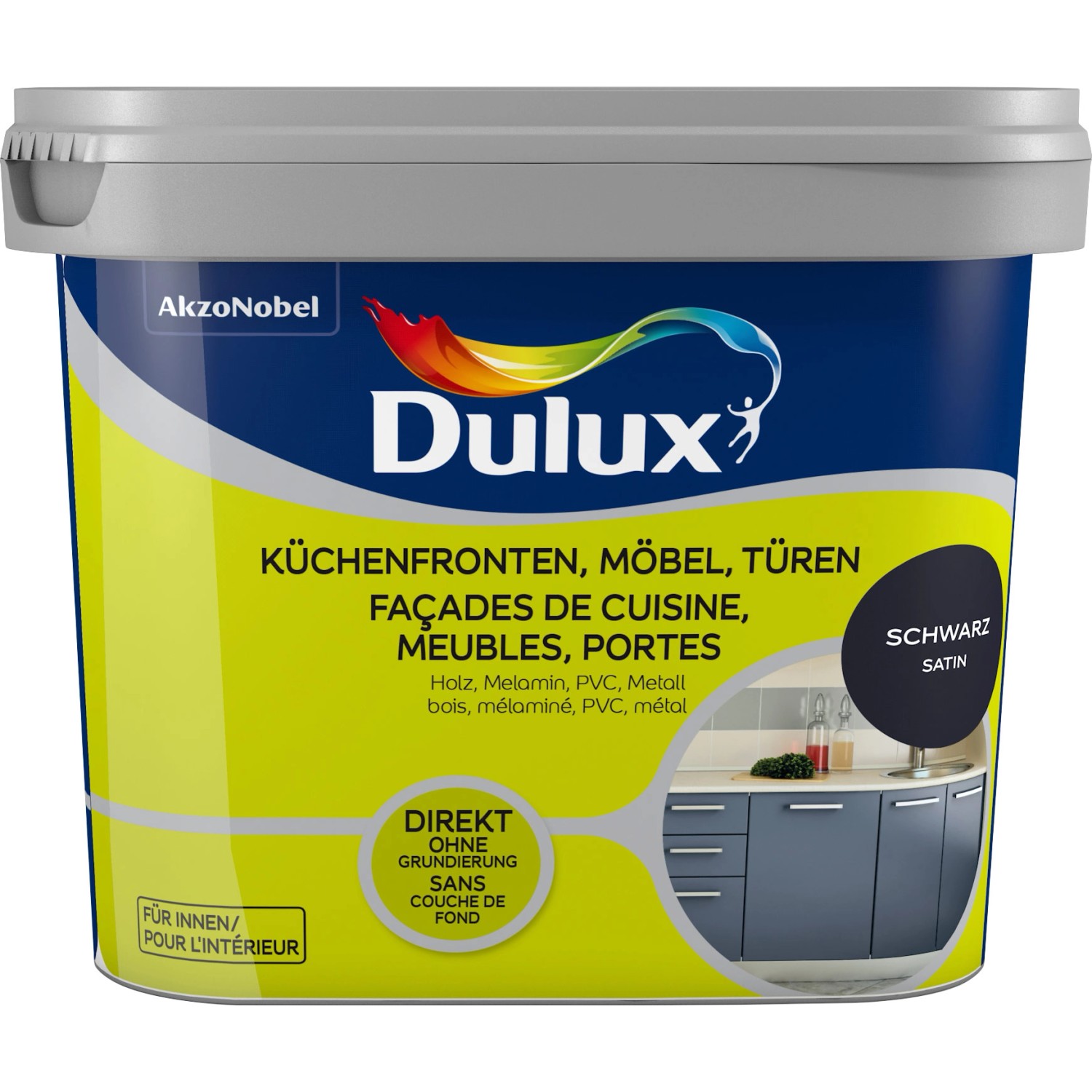 Dulux Fresh Up Lack für Küchen, Möbel und Türen Satin Schwarz 750 ml