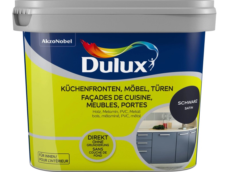 Dulux Fresh Up Lack für Küchen, Möbel und Türen Satin Schwarz 750