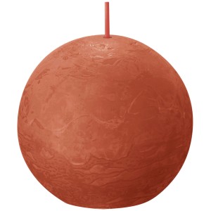 Bolsius Kugelkerze Shine, 76mm, herbstliches Orange, mit rustikaler Oberfläche.