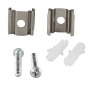 Befestigungsset für REV Ritter LED-Feuchtraumlichtleiste Slim Pro, bestehend aus Clips, Schrauben und Dübeln.