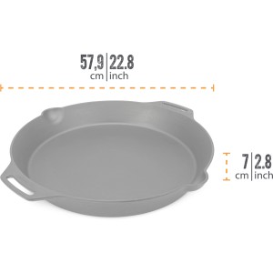 Petromax Feuerpfanne FP50H-T, Ø 50 cm, aus Gusseisen mit zwei Henkeln. Ideal zum Grillen und Kochen.