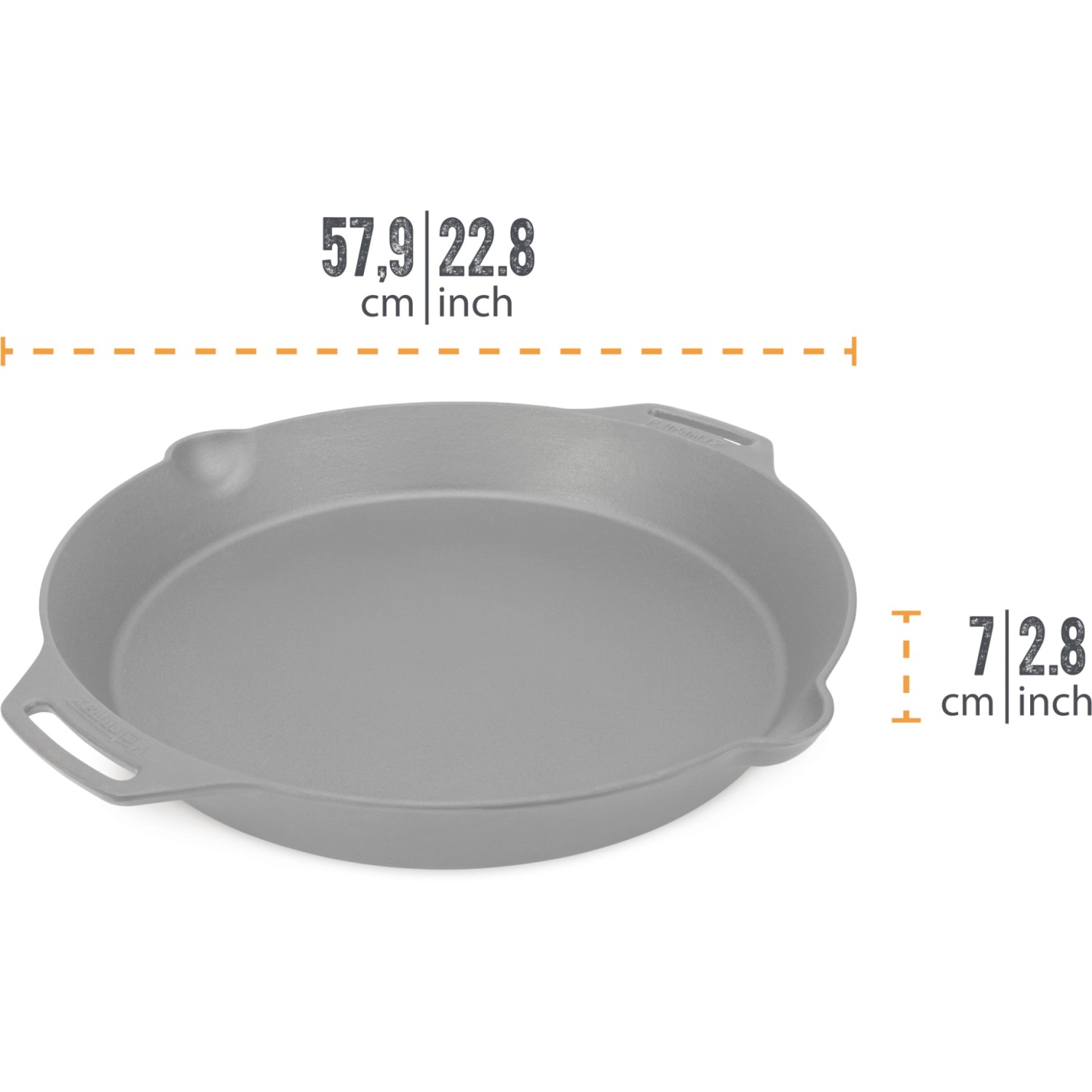 Petromax Feuerpfanne FP50H-T, Ø 50 cm, aus Gusseisen mit zwei Henkeln. Ideal zum Grillen und Kochen.