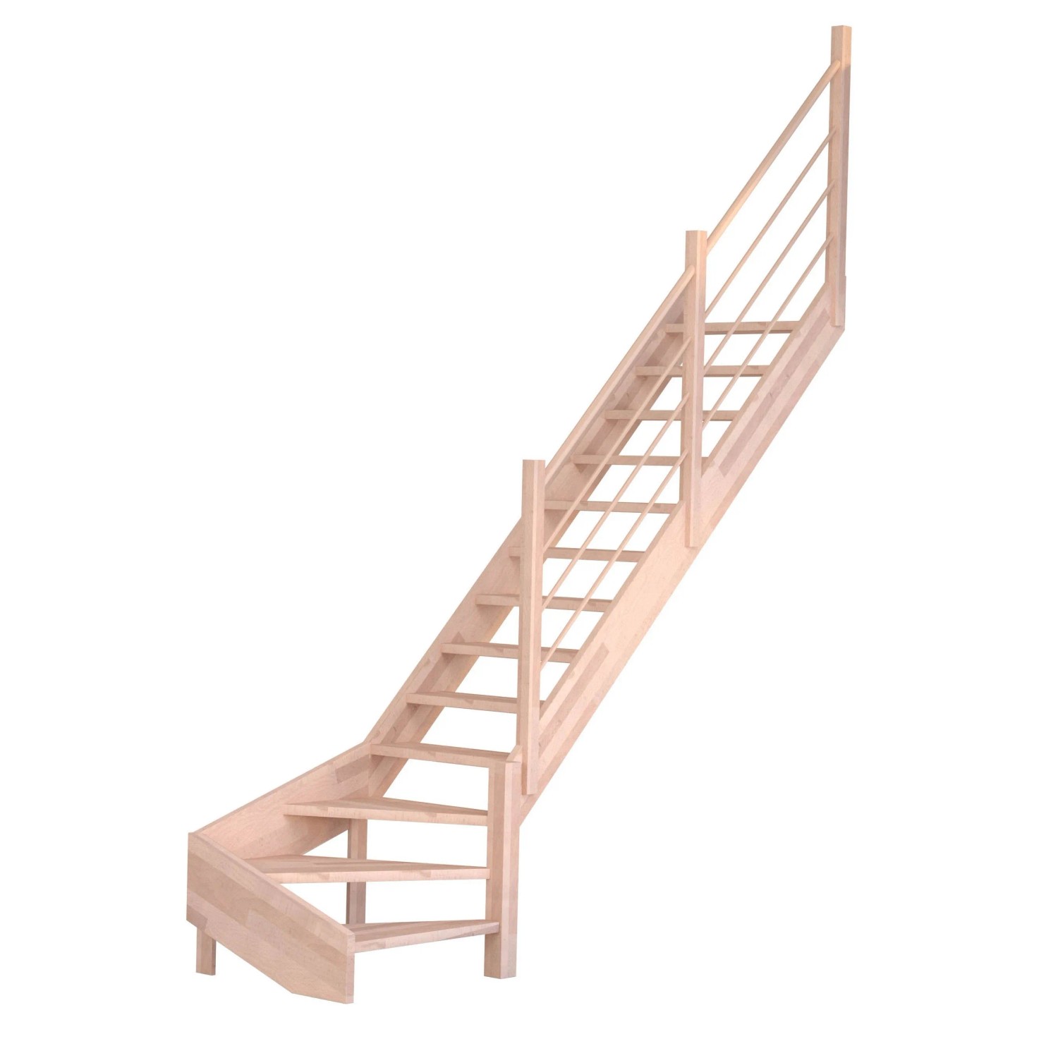 Treppe Mykonos Pro Buche Gewendelt R 80 cm Holz-Design-Geländer FSC® günstig online kaufen
