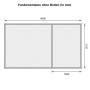 Fundamentplan des Karibu Holz-Gartenhauses Nürnberg, Maße 400x213 cm, ohne Boden.