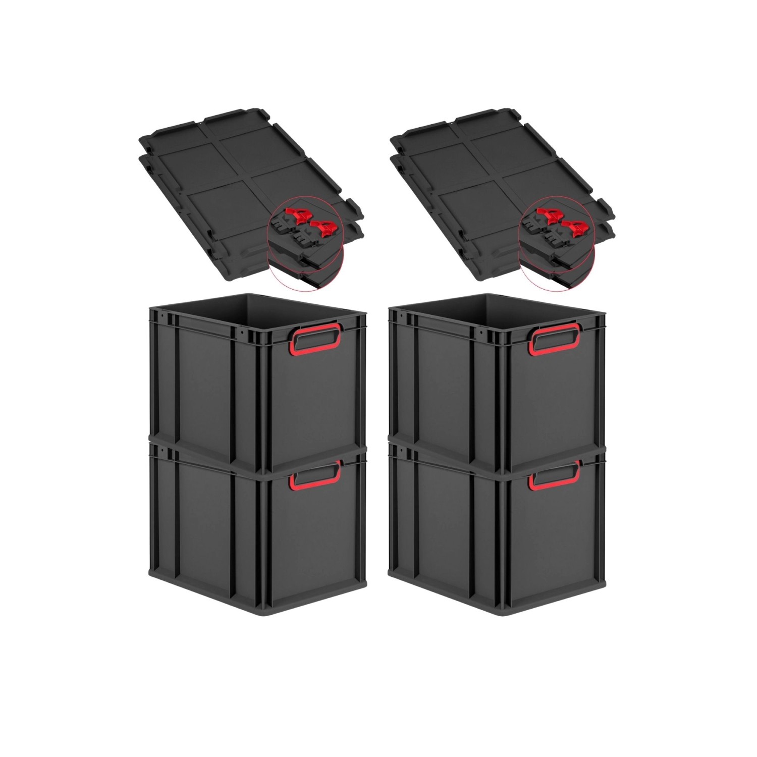 PROREGAL SuperSparSet 4x Eurobox Nextgen Color Mit Scharnierdeckel HxBxT 32 günstig online kaufen