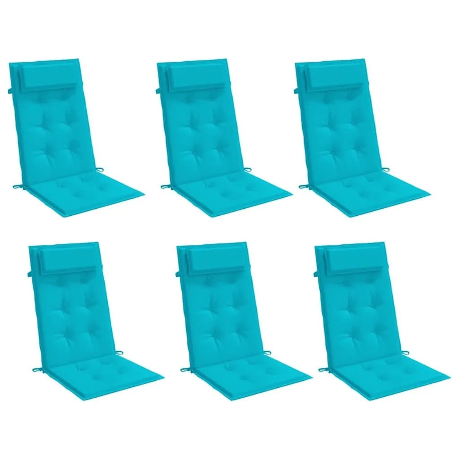 vidaXL Hochlehner-Auflagen 6 Stk Türkis Oxford-Gewebe 361939