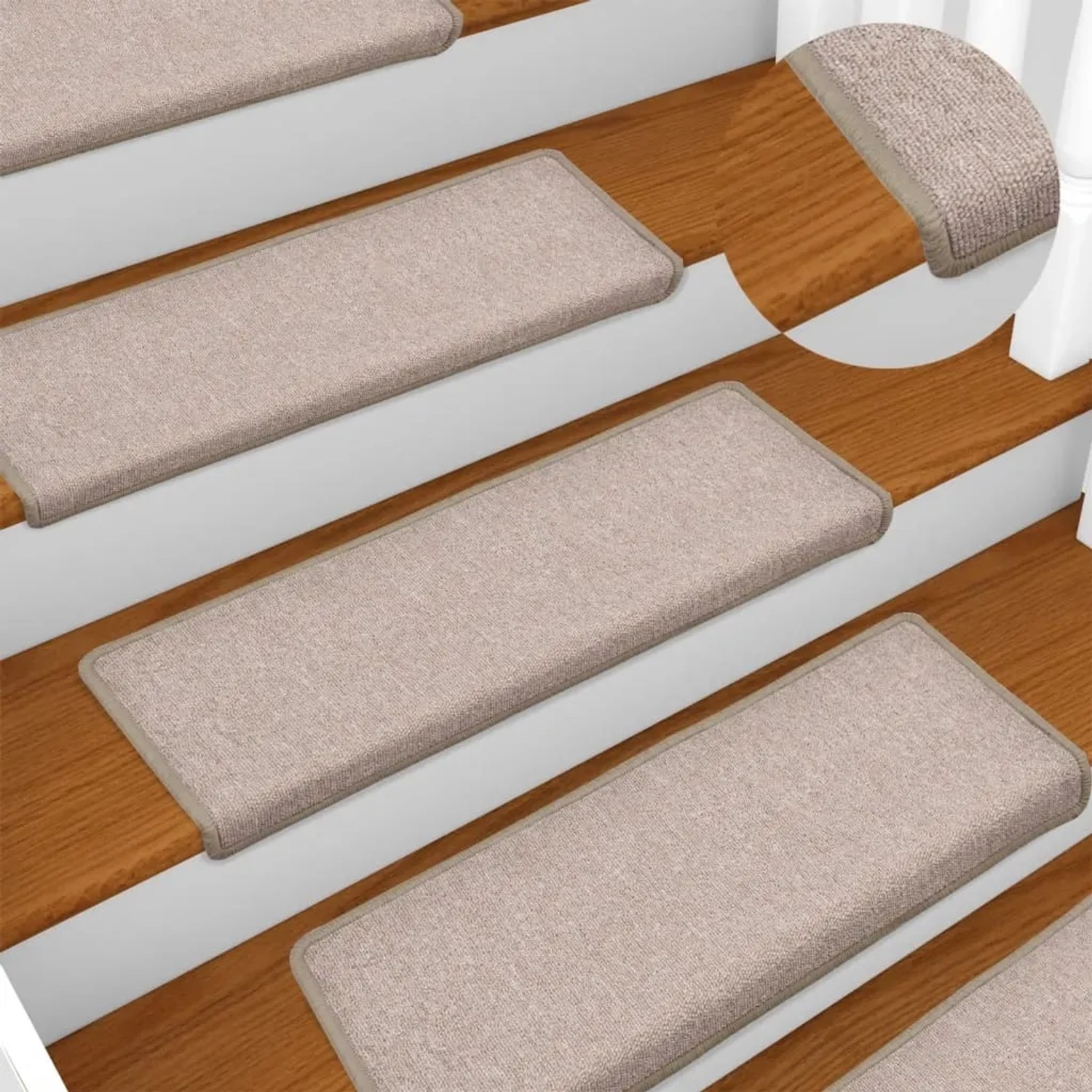 vidaXL Stufenmatten 15 Stk 65x21x4 cm Taupe Rechteckiger Rand 134573_2