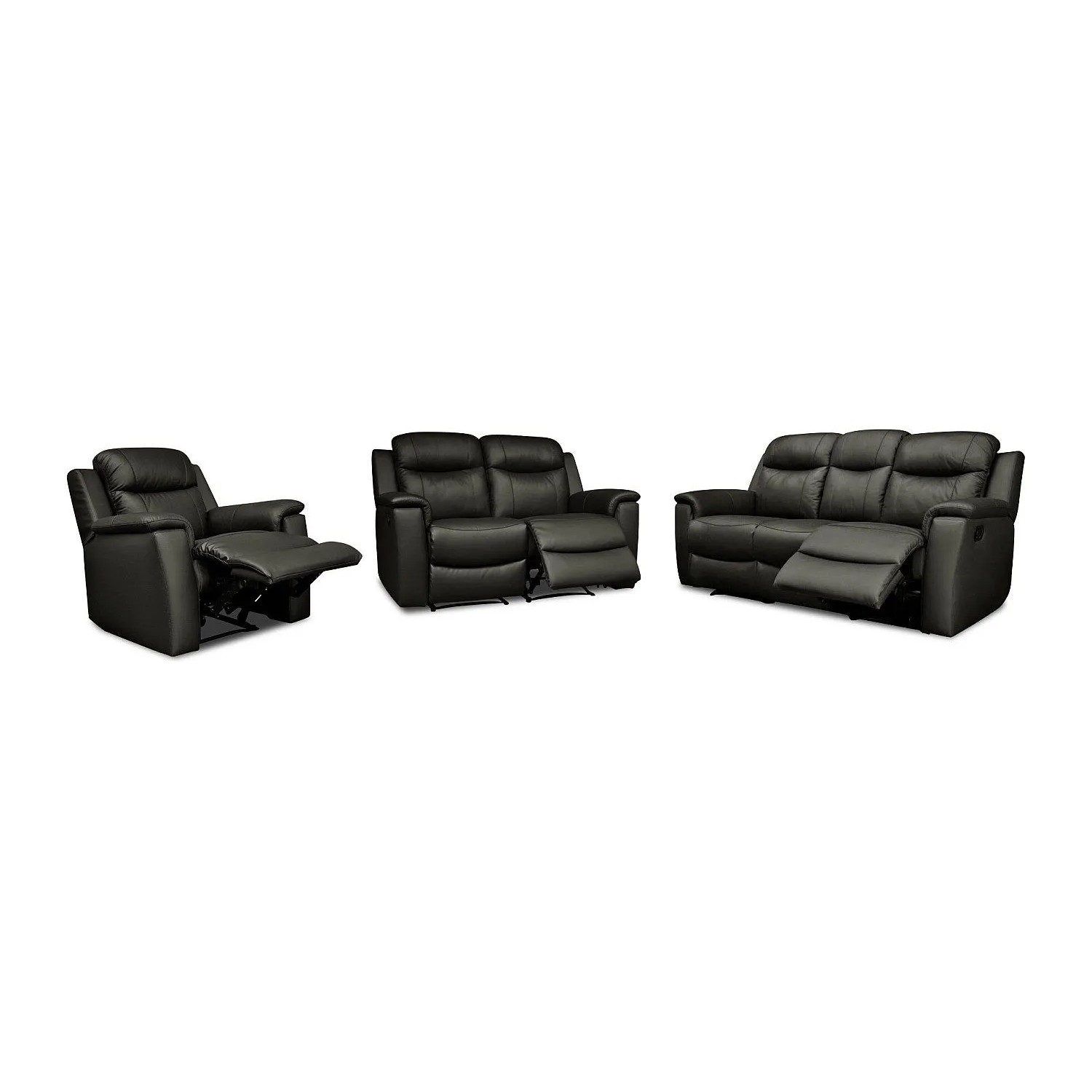 Vente-unique Couchgarnitur Mit Sessel Evasion Schwarz 205 cm  165 cm  95 cm