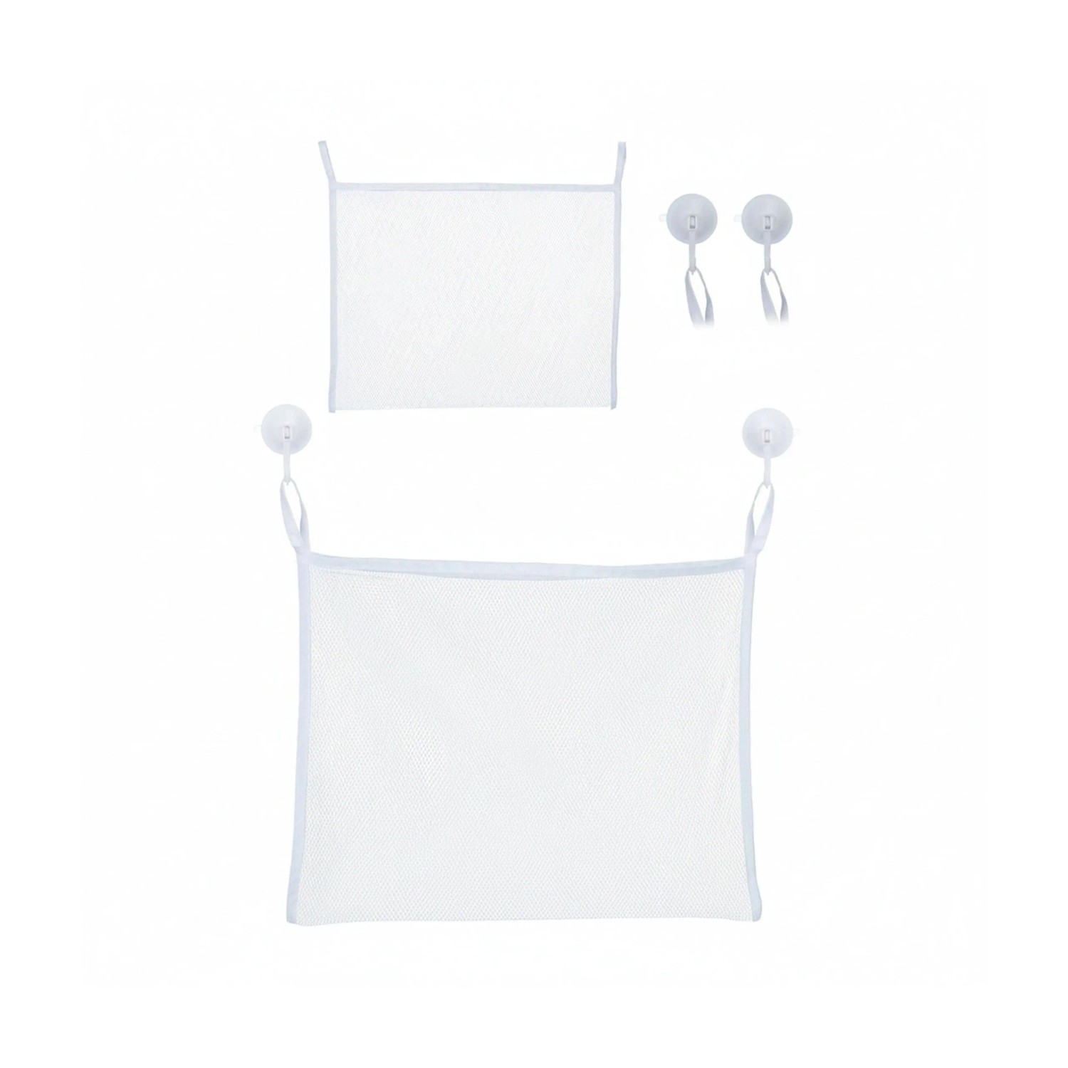 Relaxdays Badespielzeug Aufbewahrung 2er Set Polyester Kunststoff Weiß Luftdurchlässig 47 cm x 45 cm x 3 cm 80 g