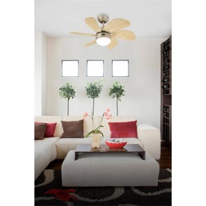 WESTINGHOUSE Deckenventilator Turbo Swirl Titan mit Ahorn-Flügeln und Beleuchtung.