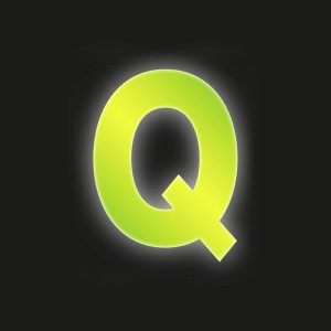 Reflektierender, gelber Klebebuchstabe Q, 8 cm, von Conacord.