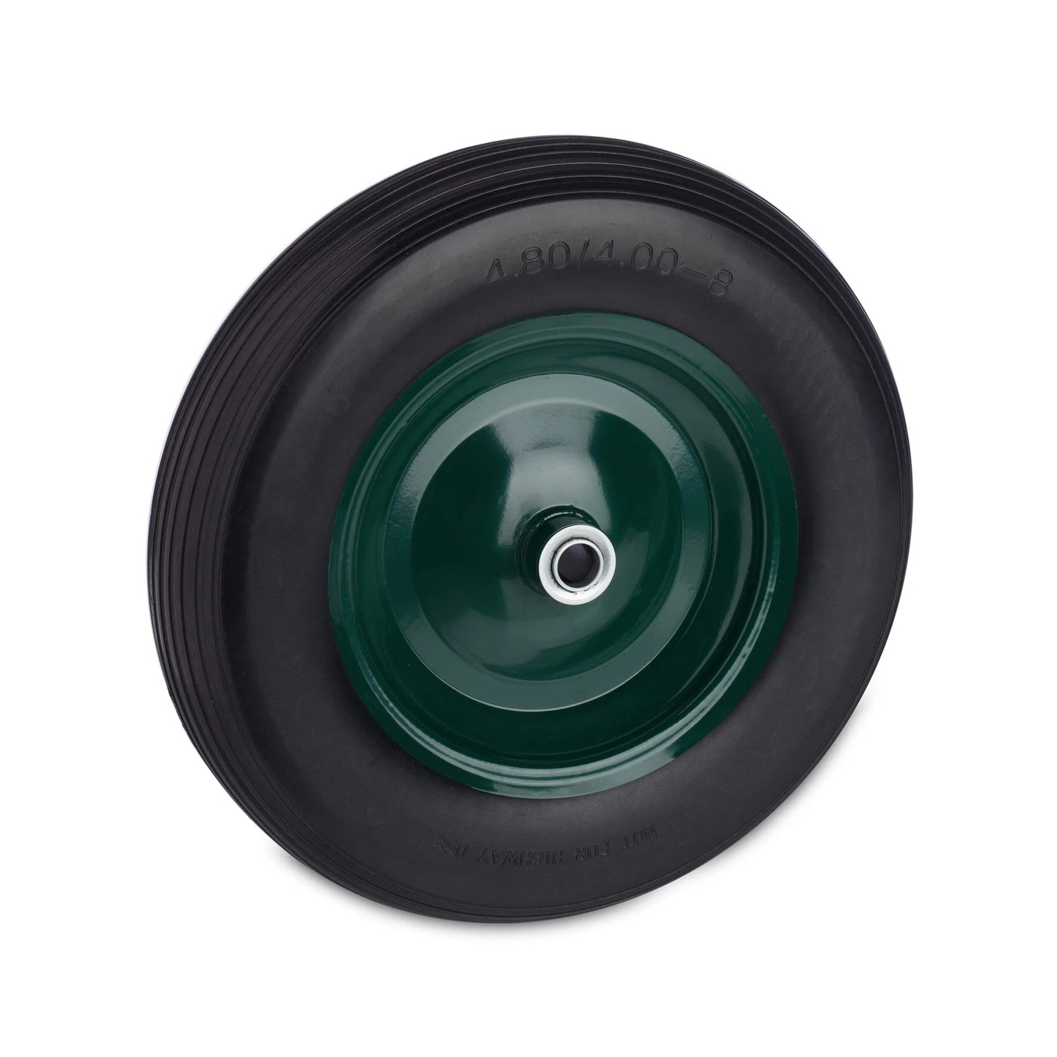 Relaxdays Schubkarrenrad PU Stahl Grün Pannensicher Kugellager 4.80 4.00-8 38,5 cm 2 kg