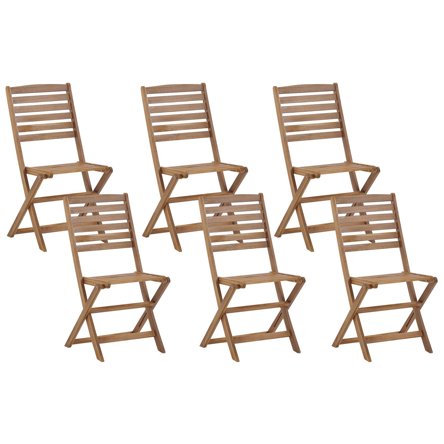 Beliani Gartenstuhl Heller Holzfarbton 47x52x91 günstig online kaufen