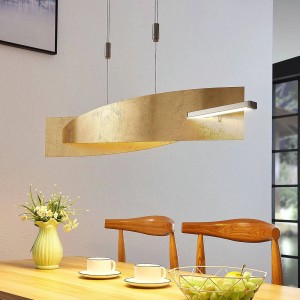 Lucande LED Marija 9639114 Dimmbar Modern in Gold Messing aus Metall 1-flammig Wohnzimmerleuchte