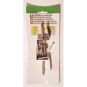 T & J Winkelbeschlag, 4er-Set, gelb verzinkt, mit Schrauben für Zaunbau & Sichtschutz.