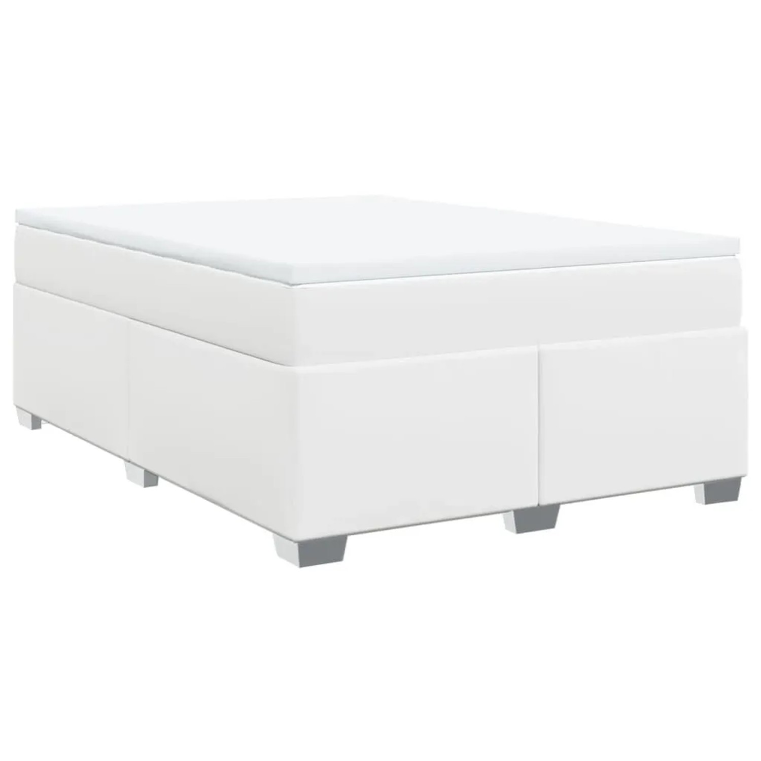 vidaXL Boxspringbett mit Matratze Weiß 140x200 cm Kunstleder 3285214 günstig online kaufen