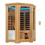Artsauna Infrarotkabine Aalborg aus Hemlockholz mit Dual Technologie, LED-Beleuchtung und Glasfront.