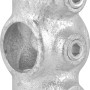Kreuzstück, durchgehend, 90°, silber verzinkt, für Stahlrohr Ø 2,7 cm. Rohrverbinder für Möbelbau.