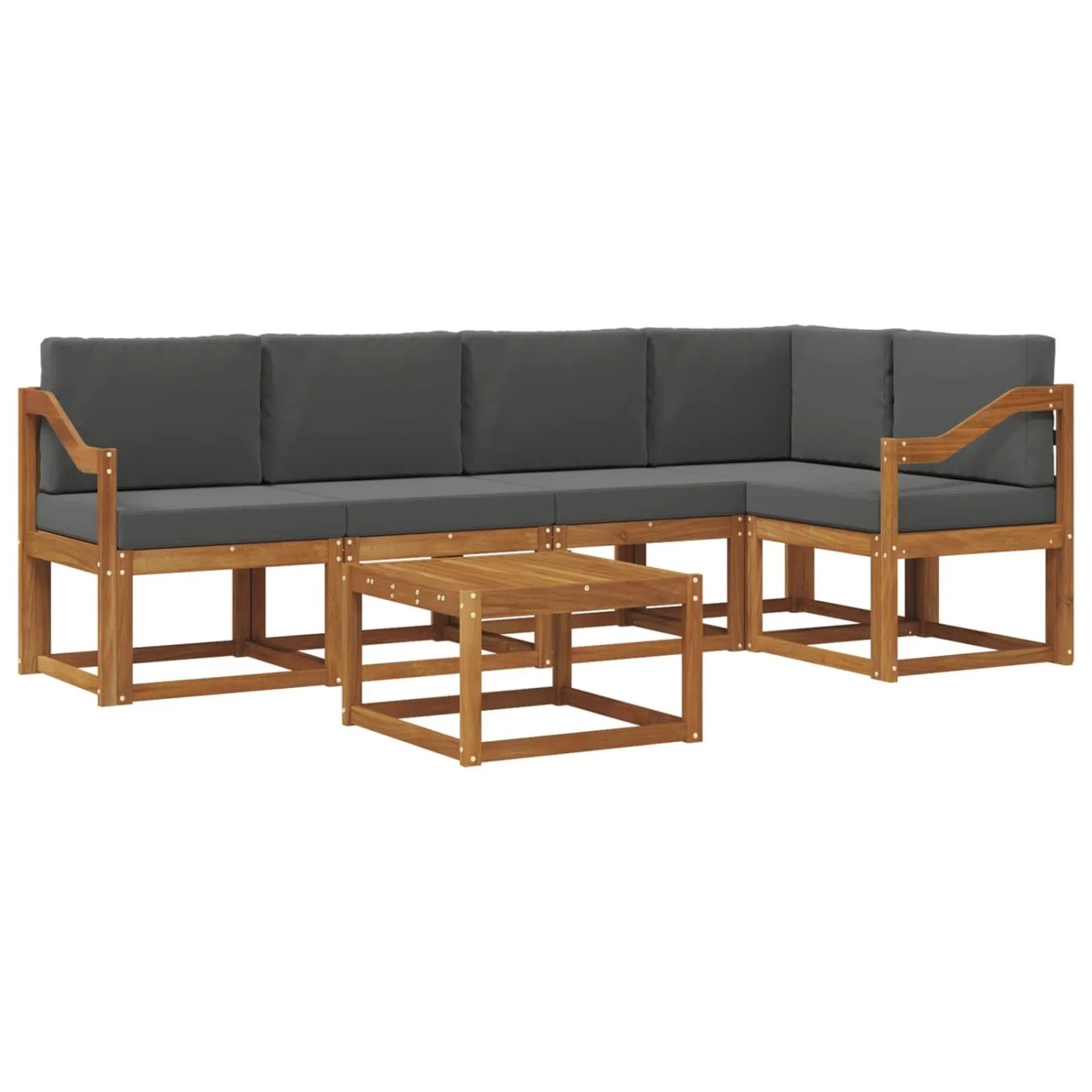 vidaXL Outdoor-Sofagarnitur mit Kissen 6 Stk Natur und Anthrazit 3366445