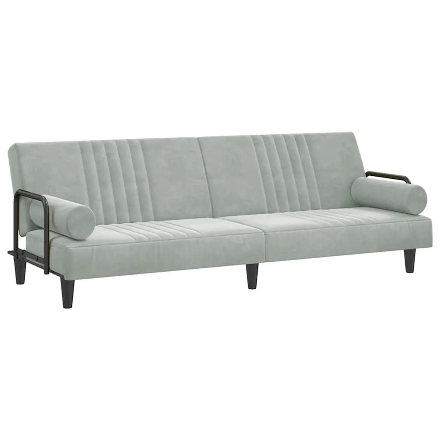 vidaXL Schlafsofa mit Armlehnen Hellgrau Samt 351894