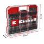 Einhell Impact-Bit- und Bohrer-Set XL-Case, 95-teilig, in roter Aufbewahrungsbox mit transparentem Deckel.