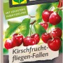 Compo Bio Kirschfruchtfliegen-Fallen, 3er-Pack. Leimfalle mit Kirschen und Blättern auf der Packung.