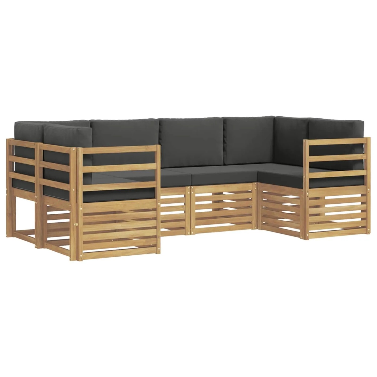vidaXL Ecksofa Set 6 Stk Weiß und Anthrazit 245 x 126,5 x 73 cm 3392377