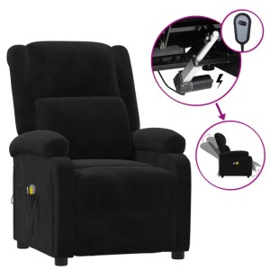 vidaXL Massagesessel Elektrisch Schwarz Samt 3098410